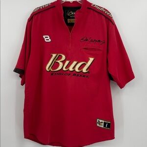 Chase Authentic Vintage Dale JR Bud King Of Beers Nascar 1/4 zip - Large